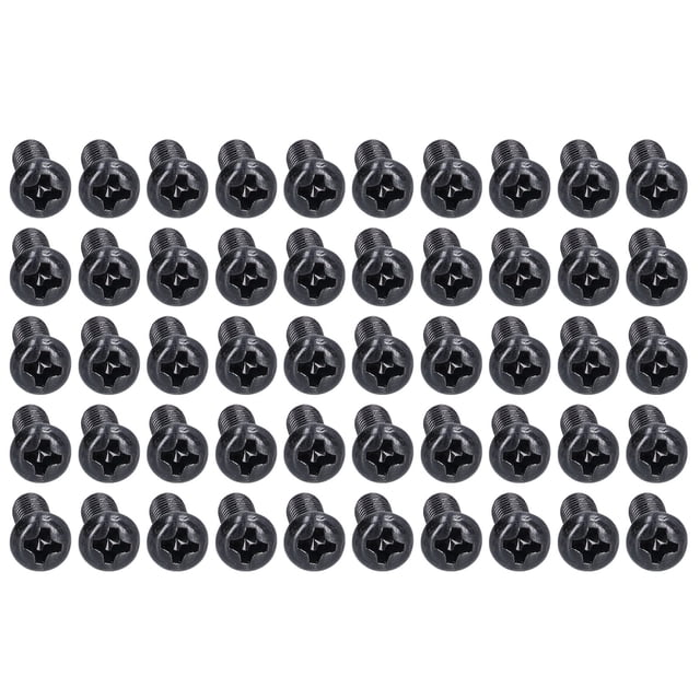 Steel Pan Head Machine Screw 50pcs DIN 7985 Steel Pan Head Machine Screw Fully Threaded Black Zinc Plated Fastener