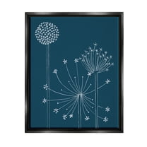 Stupell Industries Dandelion Wildflower Botanical Outlines Graphic Art Jet Black Floating Framed Canvas Print Wall Art, Design by Alicia Longley