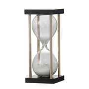 Contemporary White Sand Hourglass In Decorative Stand