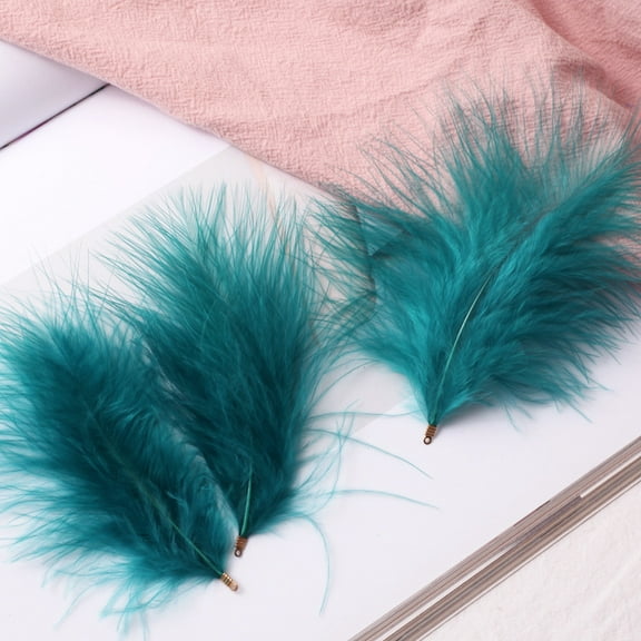 XmhyTop-A 100pcs Fluffy Feathers 3.9-4.7inch for Craft Dream Catcher Decoration Natural Fluffy Feathers,Blue Green