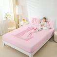 thumbnail image 4 of jejeloiu Chic Bowtie Bow Full Size Sheets,Girls Pink Bowknot Bed Sheets,First Letter L Sheet Sets For Teens,Super Cozy Room Decor,4 Pieces, 4 of 7