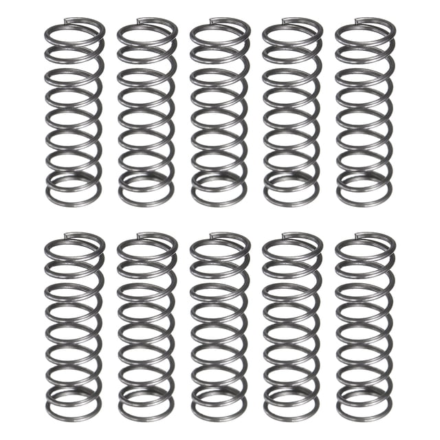 Uxcell 10 Pack Ressort de Compression, 6mm OD, Taille de Fil 0.6mm, Longueur Libre 20mm, Construction en Acier à Ressort Ressorts de Compression Mécanique pour Réparations en Magasin et à Domicile, Ton Argenté