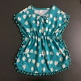 thumbnail image 1 of Bébé bébé Fille Floral Plage Robe Pompon Vague Maillot de Bain Cover-up Poncho Été Robe de Soleil, 1 of 8