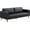Black, variant on Modern Faux Leather Sofa with Spring Cushion and Removable Back Cushions - Deep Seat Couch, Blue