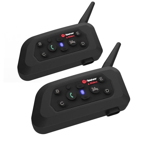 Teleheer V6-PRO Bluetooth Intercom Headset With 1200M BT Interphone Communicator