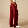 thumbnail image 4 of hotojiny Wide Leg Pants Woman Casual Loose Ribbed Knit Pants Flowy Comfy Drawstring Soft Trousers Fall Fashion Clothes, 4 of 6