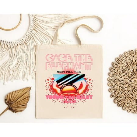 vintage Bouquet Bags  Cage the Elephant Neon Pill Tour 2024 Tote Bag  Cage the Elephant 2024 Concert Bag  Cage the Elephant Fan Bag  Neon Pill 2024 Tour Merch-TH4363