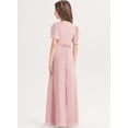 thumbnail image 2 of Drtj 2-14T Kids Teens Junior Bridesmaid Flower Girl Dresses Formal Dresses V-Neck Floor-Length Chiffon, 2 of 7
