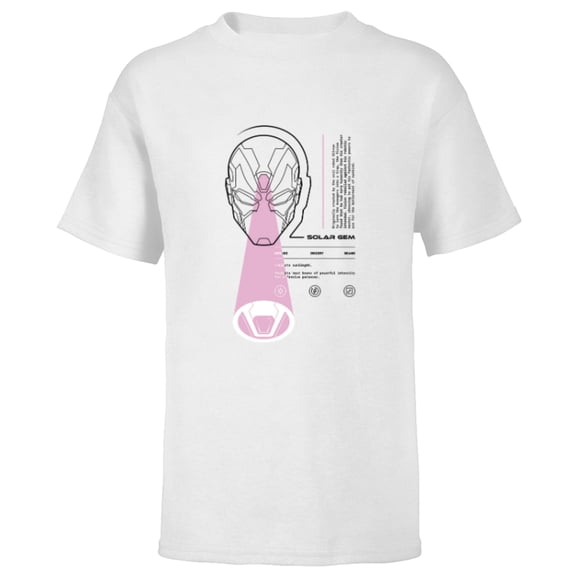 Marvel Avengers The Vision Solar Gem Data Readout - Short Sleeve T-Shirt for Kids - Customized-White