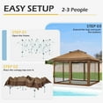 thumbnail image 4 of AVAWING 12x12 ft Outdoor Pop-up Canopy Tent with Sidewalls-for Backyard Events, Brown, 4 of 7
