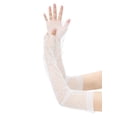 thumbnail image 4 of INSPIRE CHIC Women's Lace Floral Mesh Gloves Female Pearl Bowknot Polka point Wrist Fingerness Length Sleeves for Elegant Bridge Wedding Evening Party White2, 4 of 6