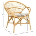 thumbnail image 3 of Safavieh Cosette Coastal Rattan and Fabric Dining Arm Chairs, White/Natural, 3 of 6