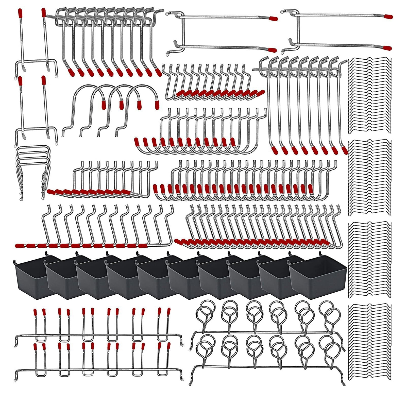 Multipurpose Metal Tool Hooks For Pegboard, High Capacity Rustproof Garage Workshop Organizers With Wall Mounting