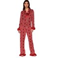 thumbnail image 2 of AIGUR Mommy and Me Satin Pajamas Set Adorable Heart Print Long Sleeve Turn Down Collar Tops and Pants, Family Matching Sleepwear, 2 of 6