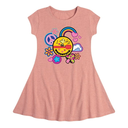 

Peanuts - Woodstock Peace And Love Flair - Youth Girls Fit & Flare Dress
