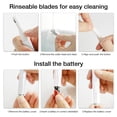 thumbnail image 4 of PRITECH Electric Eyebrow Trimmer Painless Facial Hair Remover for Chin Neck Upper Lip, Precision Shaver with Comb & Replaceable Blades, Battery Powered Portable for Body & Peach Fuzz, 4 of 7