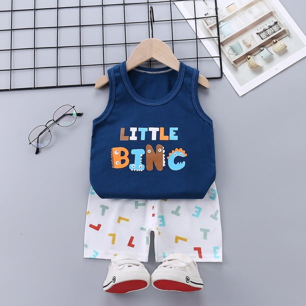 3T 70PEACOCK BLUESummer Cute Cartoon 2pcs Niños Bebé Niños Niñas Chaleco de dibujos animados Top Shorts Pantalones Conjunto Ropa Niños Pijamas Niñas Conjuntos de ropa esquí esquí Gafas de esquí