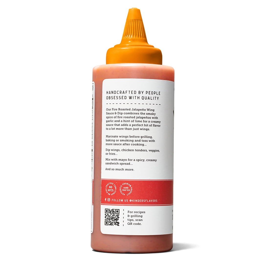 Kinder's Fire Roasted Jalapeno Wing Sauce and Dip, 13.9 oz