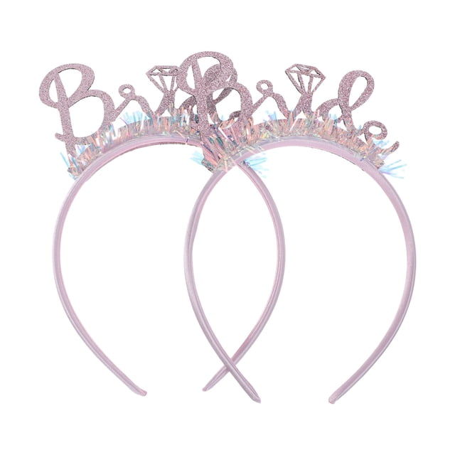 Luxshiny 2Ud Diadema De Novia Color Rosa Con Moderno Para Peinados Formales De