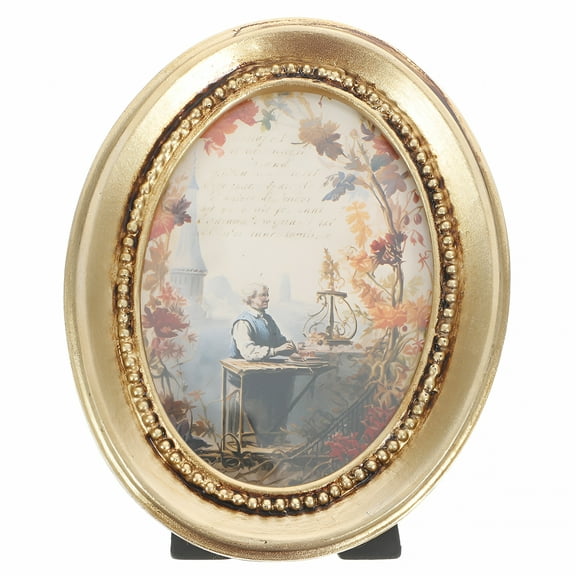 LAMIRO European Style Picture Frame Vintage Photo Frame Oval Shape Vintage Wall Picture Frame Antique Picture Frames
