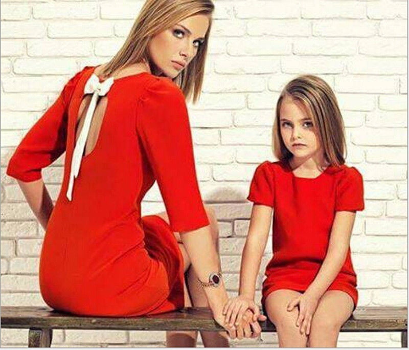 mommy and me red dress
