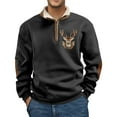 thumbnail image 2 of FASHOFT Western Hoodie for Men Aztec Cowboy Quarter Zip Pulover Sweatshirt Long Sleeve Shirts Comfy Casual Vintage Fall Winter Tops Black L, 2 of 5