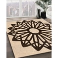 thumbnail image 2 of Ahgly Company Indoor Round Patterned Deep Peach Orange Area Rugs, 3' Round, 2 of 6