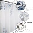 thumbnail image 5 of Navy Blue Leaf Shower Curtain, Navy Blue Watercolor Eucalyptus Leaves Botanical Plants Bathroom Curtain Waterproof Fabric Machine Washable with Hooks, 36" Wx72 L, 5 of 6