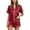 Red, variant on Seffadzy Women's Silk Satin Pajamas Set Short Sleeve Button Down Two Piece Sleepwear Soft Breathable Lounge Set for Home Blue M