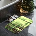 thumbnail image 2 of Misty Green Forest Flannel Bath Mat 16x24 Inches, Soft Absorbent Non-Slip Bathroom Rug, Machine Washable Floor Mat for Shower, 2 of 7