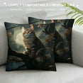 thumbnail image 3 of JRXY Halloween Cushion Covers Kitty Decorative Pillow Covers Hallowmas Cat Throw Pillow Set Puss Pillow Cases 18x18in, 3 of 5