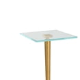 thumbnail image 4 of Accent Table- 11 Inch Square Glass Top- White Marble- Retro Brass, 4 of 8
