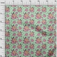 thumbnail image 3 of oneOone Cotton Jersey Mint Green Fabric Florals Craft Projects Decor Fabric Printed By The Yard 58 Inch Wide, 3 of 4