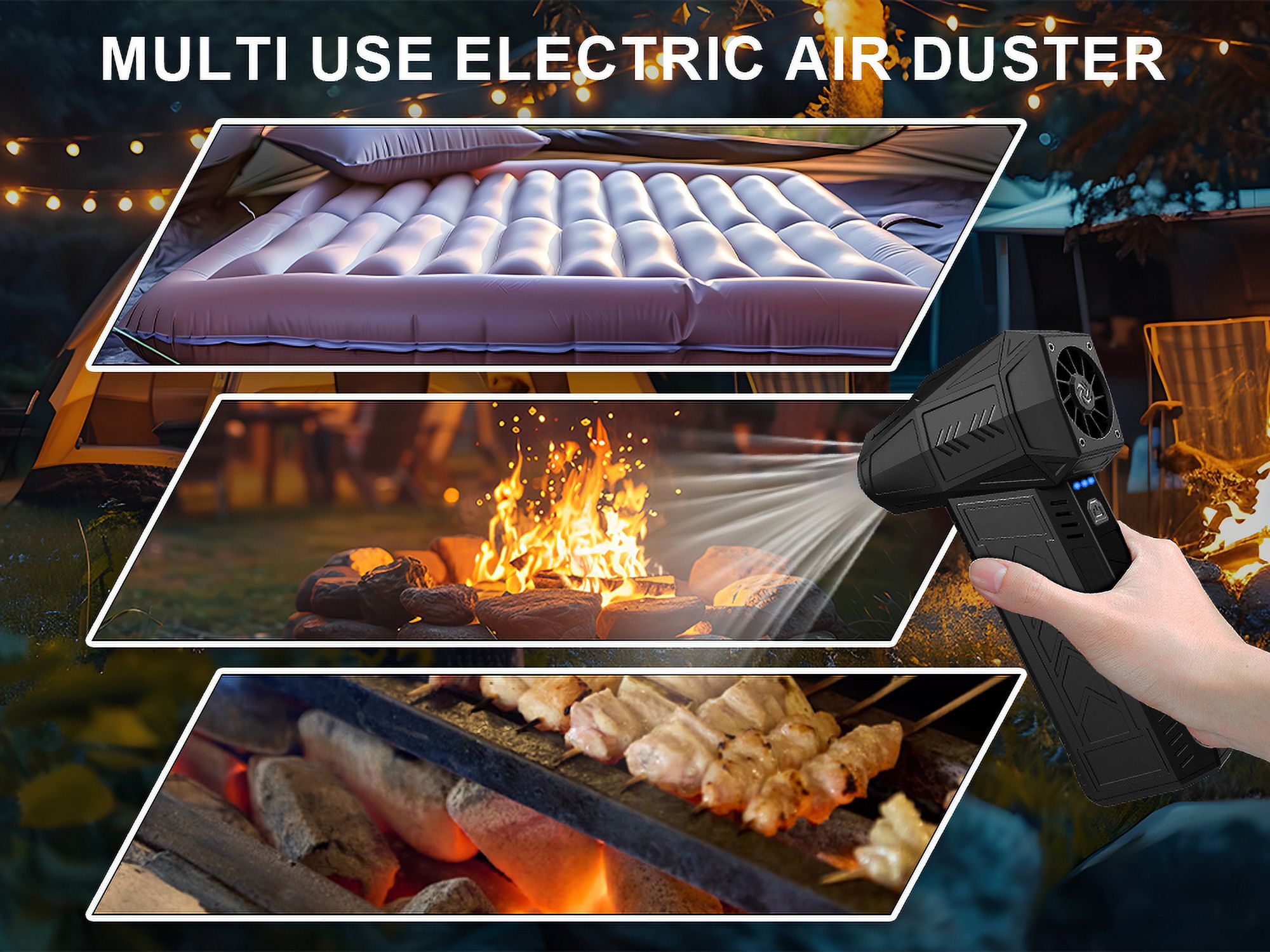 Compressed Air Duster - 180000RPM Electric Air Duster for Cleaning Keyboard&PC 3 Gears Adjustable Rechargeable Cordless Jet Dry Blower Air Blower for Car, Home & Outdoor activities
