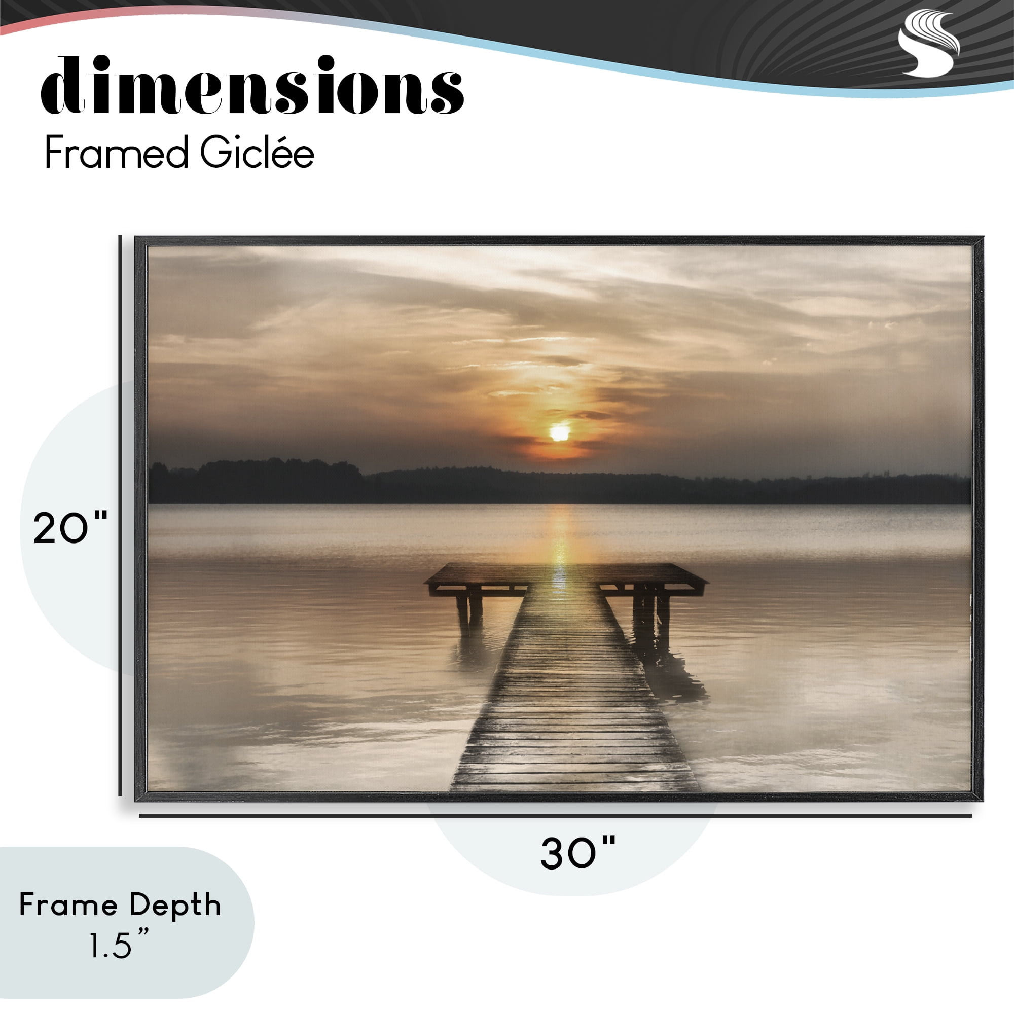 Stupell Industries Centric Reflective Sunrise Black Framed Giclee Art, design by Irene Weisz