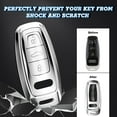 thumbnail image 5 of Xotic Tech TPU Full Protect Smart Remote Control Key Fob Cover Holder Accessories Shell Case Compatible with Audi A6 A7 A8 E-Tron Q8 SQ8 2018-2022,A3 Q7 S3 S6 SQ7 RS6 S7 RS7 2020-2022, Silver, 5 of 8