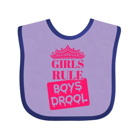 

Inktastic Girls Rule Boys Drool Gift Baby Girl Bib