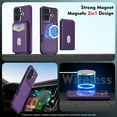 thumbnail image 4 of For iPhone XS Max Removable Card Holder Cover Compatible with Magsafe 2 in 1 Detachable Wallet Case Magnetic Luxury PU Leather RFID Blocking Back Flip Kickstand Shockproof Case,Purple, 4 of 7