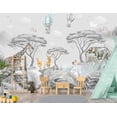 thumbnail image 3 of - Forest Landscapes Woodland Tree Fabric Wallpaper Living Room Bedroom Bathroom Jungle Wall Mural- not Peel and Stick）, 3 of 3
