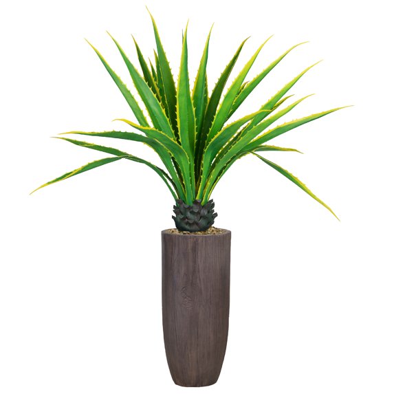 Vintage Home Artificial Faux Real Touch 5.67 Feet Tall Agava 27LVs With Fiberstone Planter