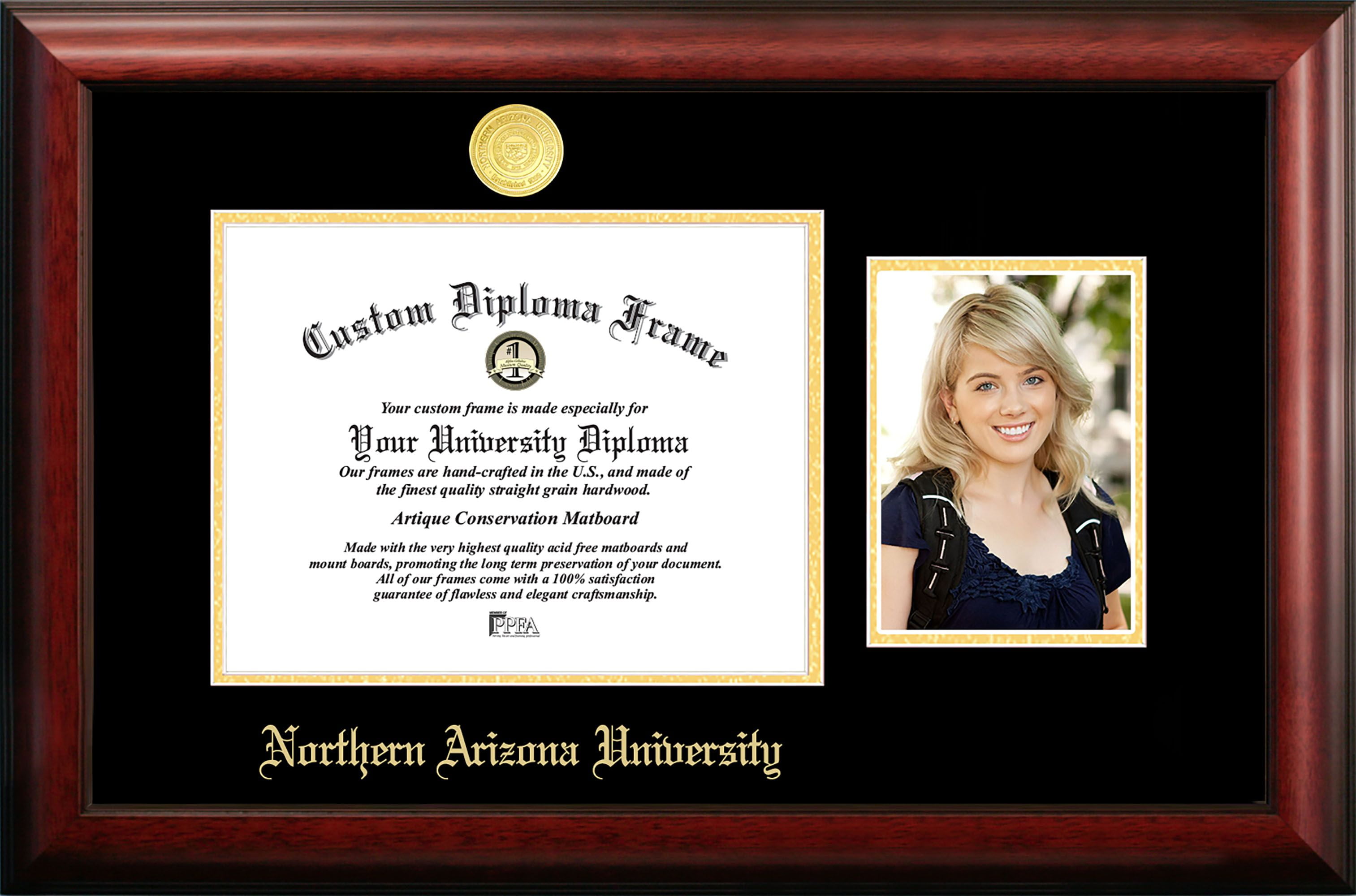 Northern Arizona University 11w x 8.5h Gold Embossed Diploma Frame with 5 x7 Portrait Walmart