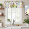 thumbnail image 2 of Spring Floral Valance Curtain for Windows Green Truck Watercolor Colorful Flowers Butterfly Rainbow Plaid Rod Pocket Curtain Valances Short Window Treatments for Kitchen Bathroom Laundry 60 x 18 Inch, 2 of 9