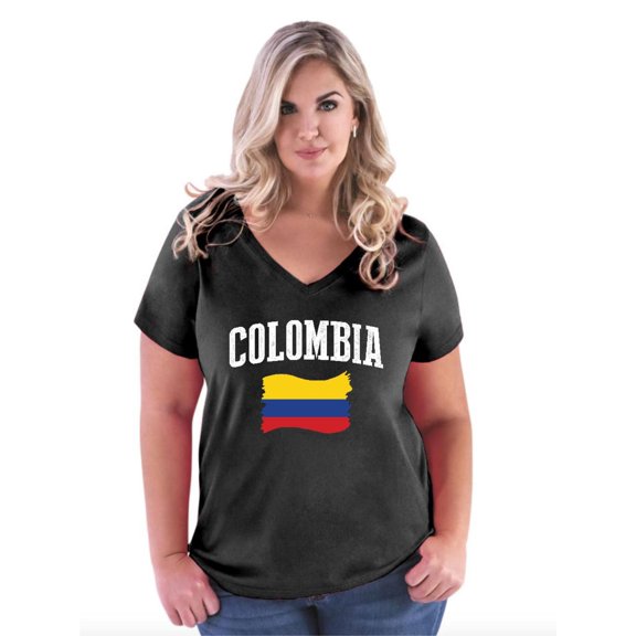 NIB - Women's Plus Size V-neck T-Shirt - Colombia