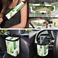thumbnail image 4 of Yuyamidu Cactus Car Seat Cover Full Set 15 PCS Green Steering Wheel Cover Seat Belt Strap Pads Cup Coasters Gabage Box Air Vent Storage Bag Rearview Mirror Cover Keychain Auto Decor, 4 of 7
