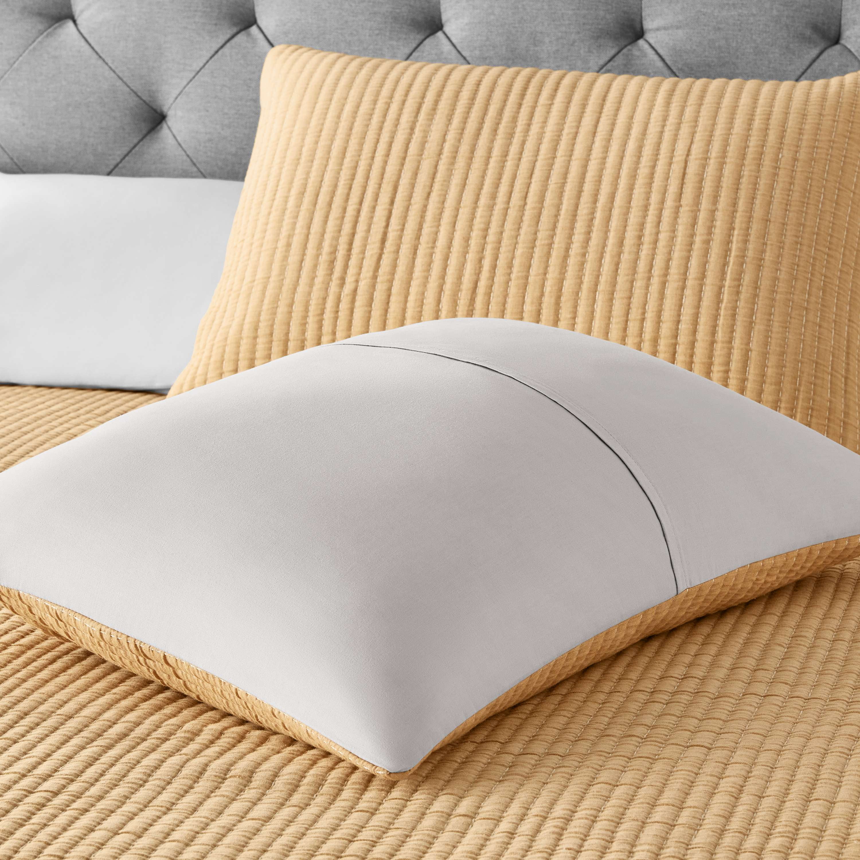 Mainstays 100% Cotton Matelassé Pillow Sham Bedding, King, 2 Pack, Yellow