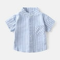 thumbnail image 2 of Girls Button Down Shirts Boys Light Blue Short Sleeve Shirt Boys Formal Outfit Boy Uniform Shirts Boys Girls Fashion, 2 of 9