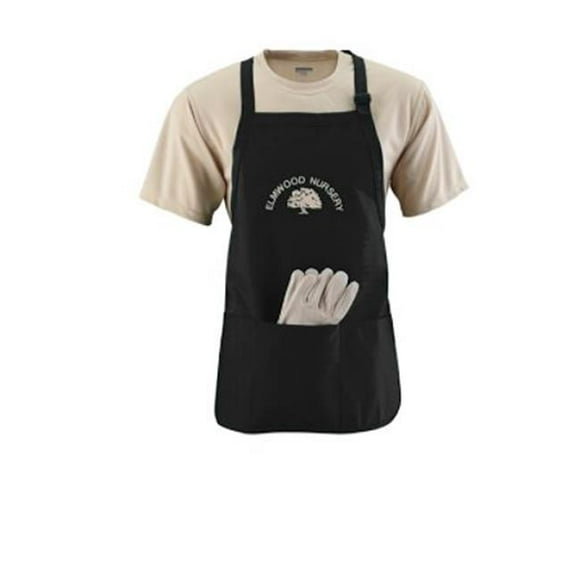 4250A Medium Length Apron With Pouch&#44; Black - One