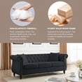thumbnail image 5 of Sailvan 80" Chesterfield Velvet Sofa, 3 Seater Tufted Couch with Nailhead Trim and Rolled Arms Black, 5 of 7