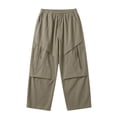 thumbnail image 3 of SJLDQY Boys Baggy Cargo Pants Casual Wide Leg Pants Fall Solid Color Soft Comfy Trousers with Pockets, 3 of 5