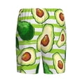 thumbnail image 4 of Rocae Avocado Green Striped for Men's Soft Sleep Pajama Shorts, Waistband and Pockets, 4 of 9